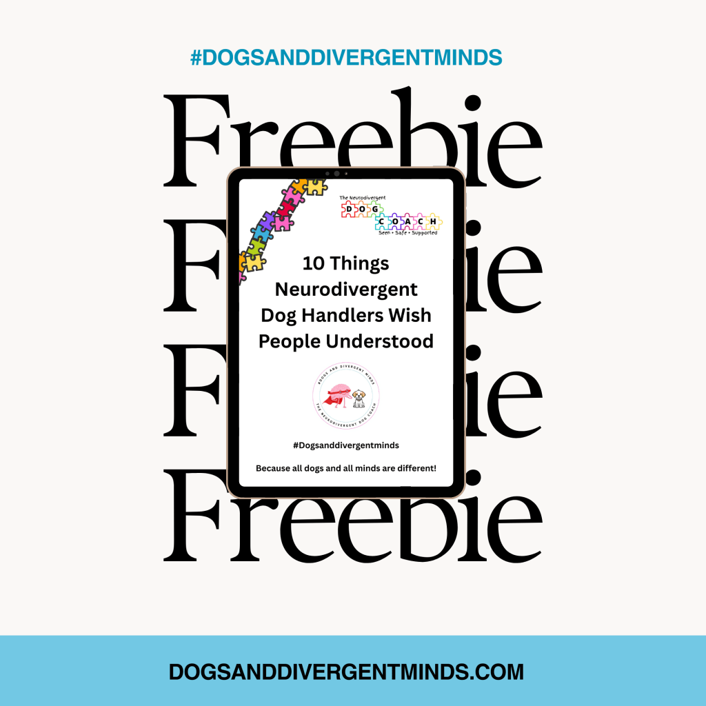 Neurodivergent dog handler awareness and free download  graphic